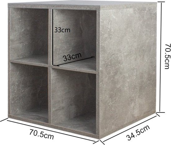 Armoire à disques vinyle lp - rangement disques vinyle lp - bibliothèque - béton gris