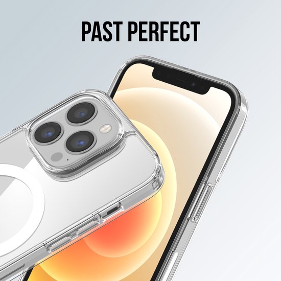 Coque Podec Magsafe compatible avec l'iPhone 11 Pro Max - Lot comprenant 3 protections d'écran + 3 protections d'appareil photo - Magnétique avec anneau, transparente - Coque de téléphone transparente Magsafe - Transparente