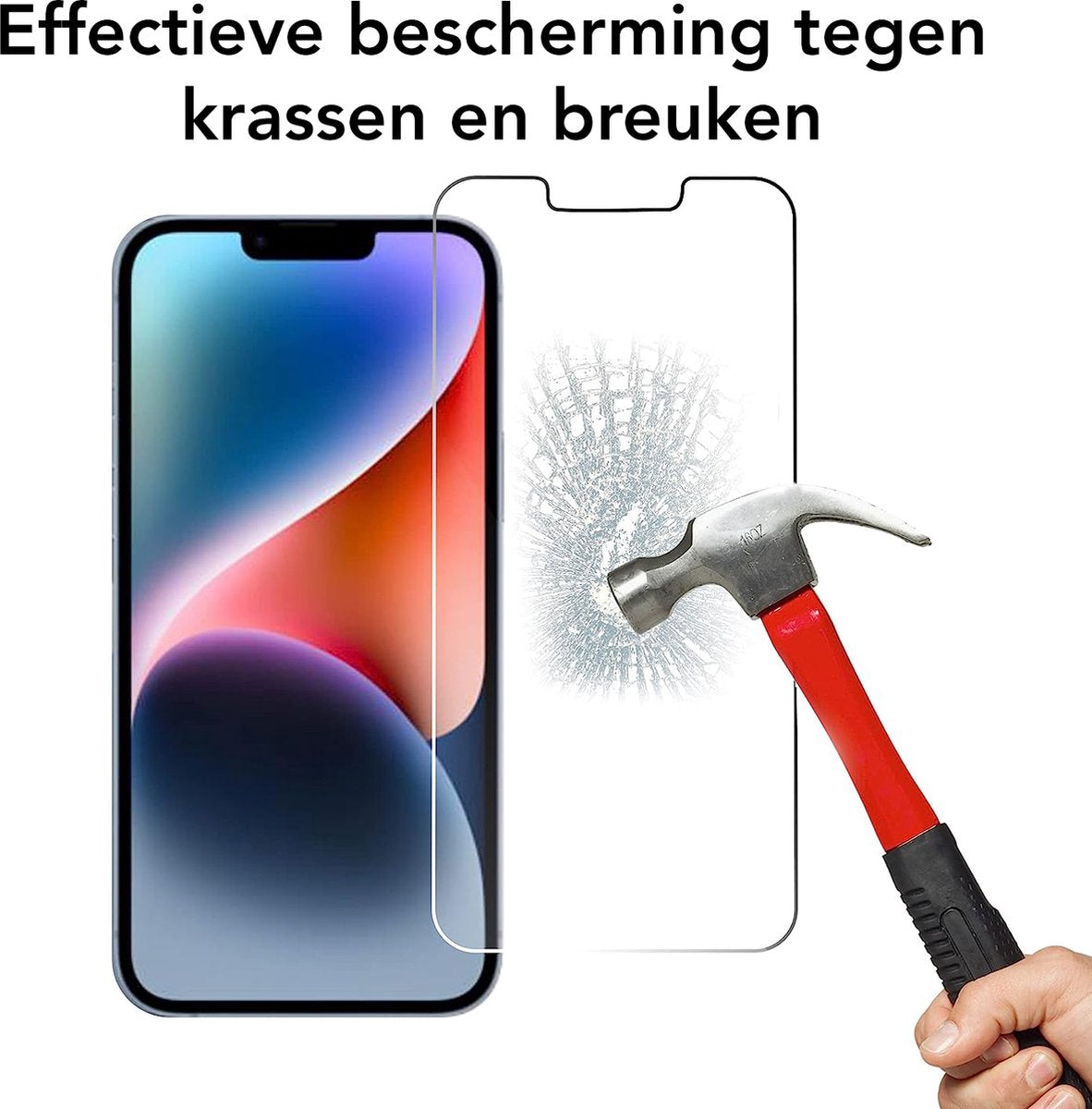 Podec 3x Protection d'écran et 3x Protection de l'objectif de la caméra - iPhone 14 - Transparent et résistant aux rayures - Protection d'écran en verre trempé