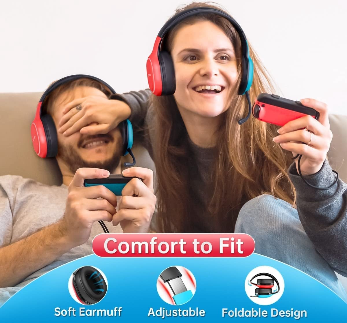 Kofire UT-01 2.4GHz Draadloze Gaming Headset - Over ear koptelefoon - met microfoon - Geschikt voor PS4/PS5, Nintendo Switch