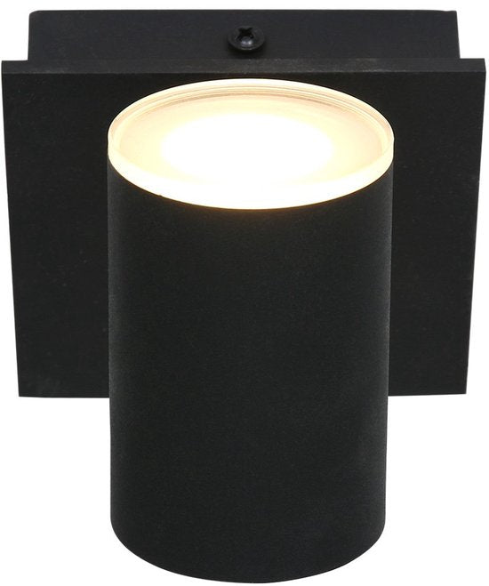 Spot de plafond Steinhauer Points Noirs 3059ZW Noir - Orientable et inclinable, en métal et plastique, ampoule incluse, adapté à un usage intérieur