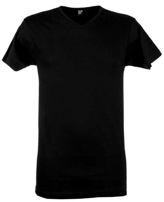 4x Alan Red Basic T-Shirt | Vermont ou Derby - Taille XL - Noir/Blanc