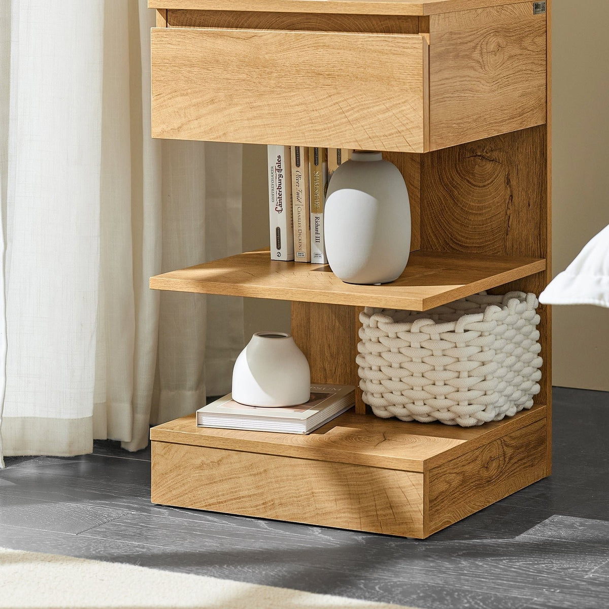 SoBuy Sideboard - Table basse avec 1 tiroir coulissant - Max. 45KG - 39 x 65 x 39 cm - Couleur bois