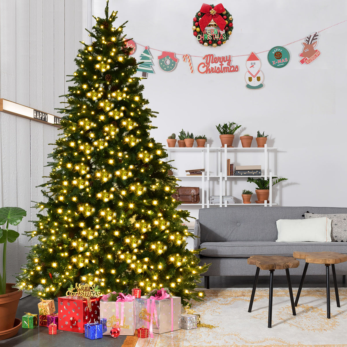 Coast Artificial Christmas tree with LED lights - 240cm - Green