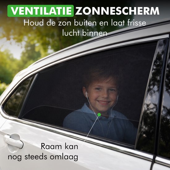 Travelhawk Sunshade Car Baby - 2 Pieces - Pare-soleil voiture - Protection UV pour bébé et enfant - Pare-soleil vitres latérales - Noir