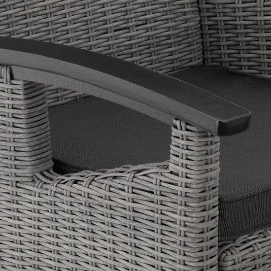 tectake® - Chaise en osier chaise de jardin chaise patio - Rosarno - gris - 404806 - poly-rattan