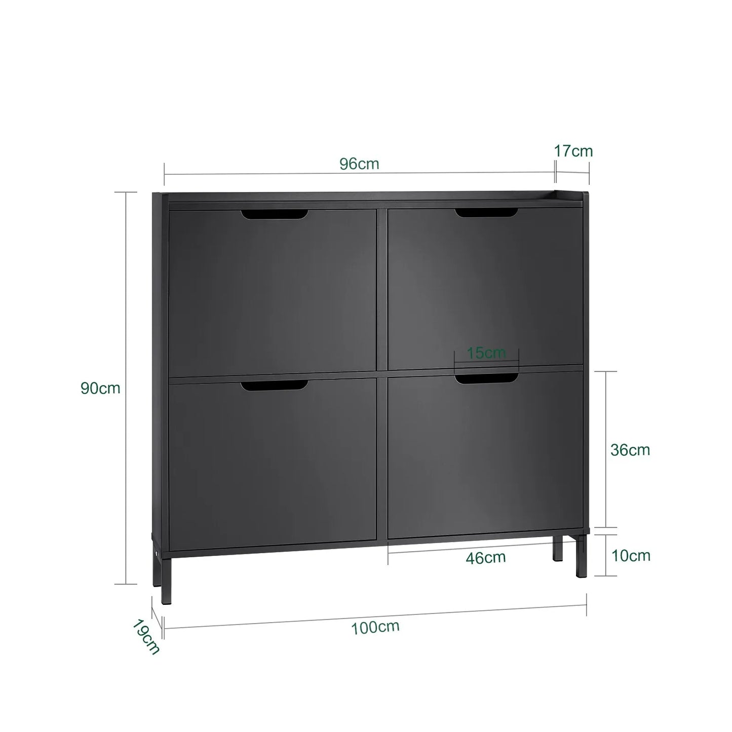 SoBuy 4 étagères à chaussures pliantes et inclinables Armoire à chaussures Dressoir à chaussures FSR100-SCH