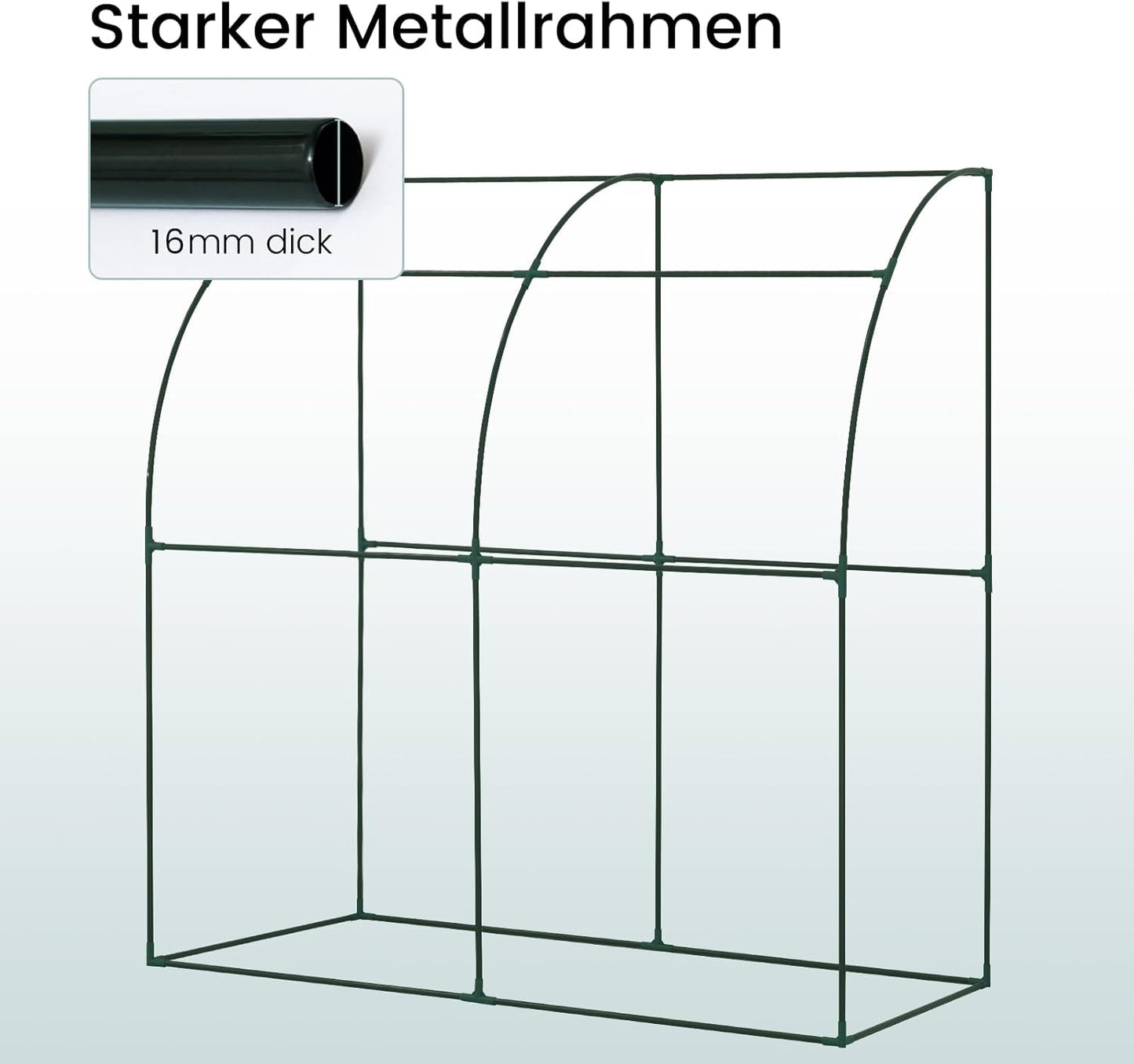 Serre de jardin Woltu - Demi-cercle - 200 x 100 x 210 cm - Blanc