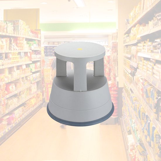 BRASQ Tabouret de marche Comfort Grey ST200 - Mobile - Capacité 150 kg - Tabouret de marche - Tabouret de marche adultes - Pied d'éléphant