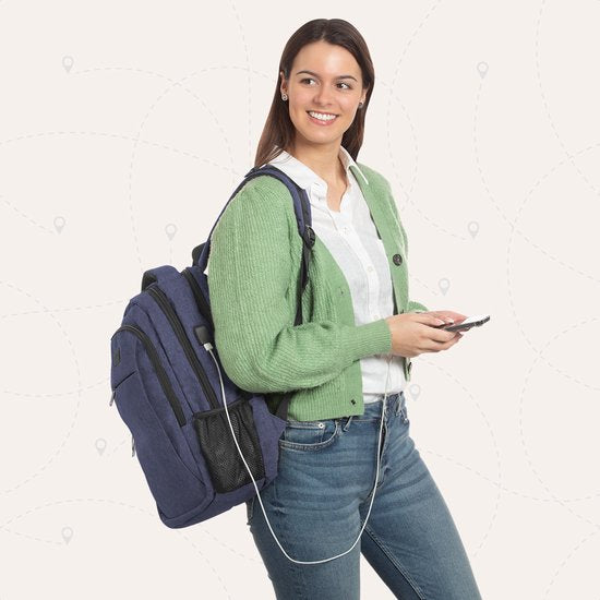 TRVLMORE Sac à dos - 28L - 15.6 inch - Sac à dos pour ordinateur portable - Sac d'école - Unisex - Splashproof Blue