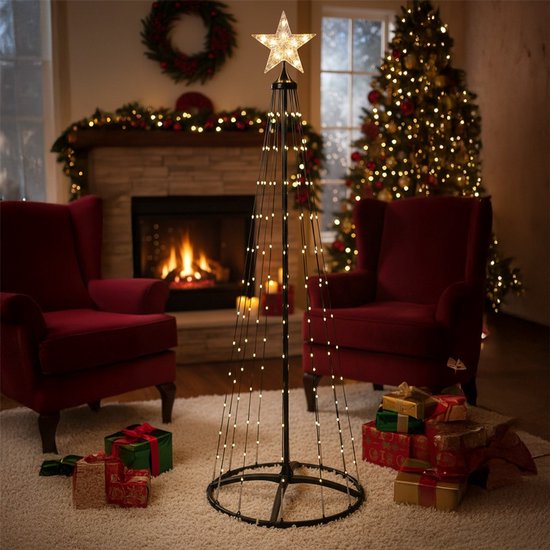 Décoration de Noël extérieure LED 210 cm avec 370 LED blanc chaud