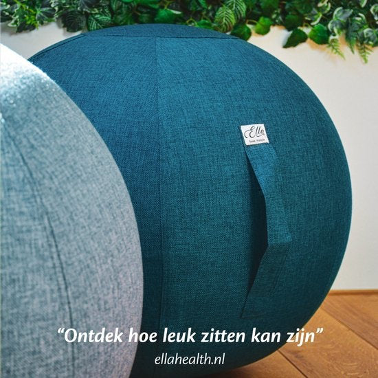 Zitbal Hoes 65cm - Voor ELLA zitballen - Linnen Groenblauw