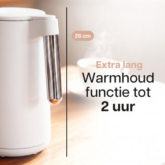 Bouilloire HomeShift® avec réglage de la température - Fonction de maintien au chaud - Double paroi - Électrique - 1,7 litre - 2200 W - Blanche