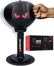 Inventus Boxing Ball PeakPunch - Avec ventouse - Mini-bâton de boxe - Anti-stress - Accessoires de jeux - Cadeau de Noël - Boxe réflexe balle anti-stress - Enfants et adultes - Noir