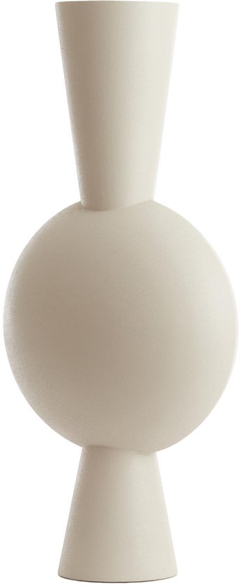 Vase Kavandu de Light & Living - Blanc - 37,5 x 22 x 81 cm - Métal - Moderne - Vase à fleurs - Décoration d'intérieur - Vase décoratif pour le salon ou la chambre à coucher