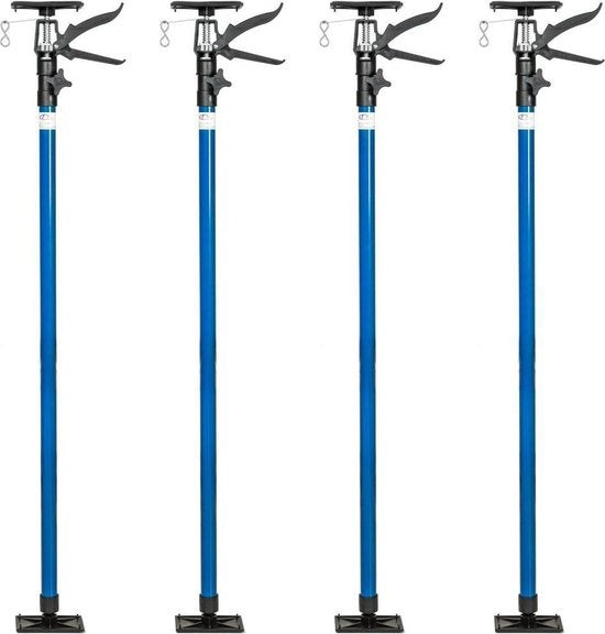 TecTake - set van 4 plafondsteunen - bouwstempel - 115 - 290 cm - blauw - 402400