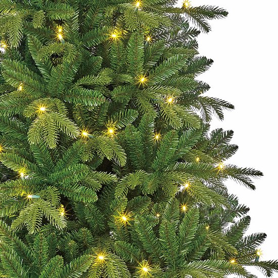 Black Box Trees Brampton Artificial Christmas Tree Slim with LED Lights - H215 x Ø125 cm - Vert