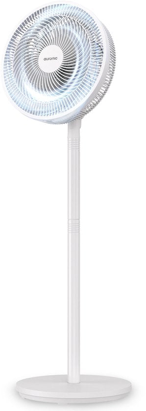 Ventilateur sur pied Auronic - 3 vitesses - Oscillation 85° - Réglable 70-116 cm - Blanc
