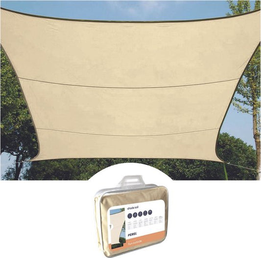 Toile d'ombrage Perel, hydrofuge, 2 x 3 m, 160 g/m², polyester, rectangle, crème