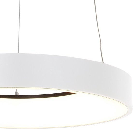 Suspension Ringlede 2695W blanche, ronde, 48 cm, hauteur réglable électriquement, en plastique et métal, Steinhauer Modern