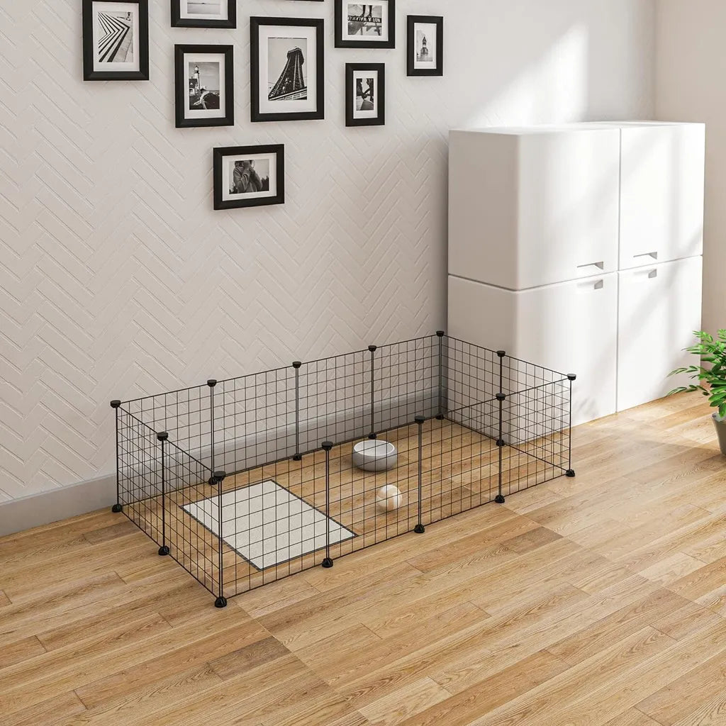 Enclos EUGAD pour petits animaux - pour l'intérieur et l'extérieur - en treillis métallique noir