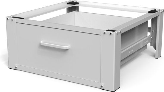 Vonia Elévateur de machine à laver - Elévateur de machine à laver avec tiroir - Socle de machine à laver - Armoire de machine à laver - Armoire de machine à laver - 63x54x31 - Blanc