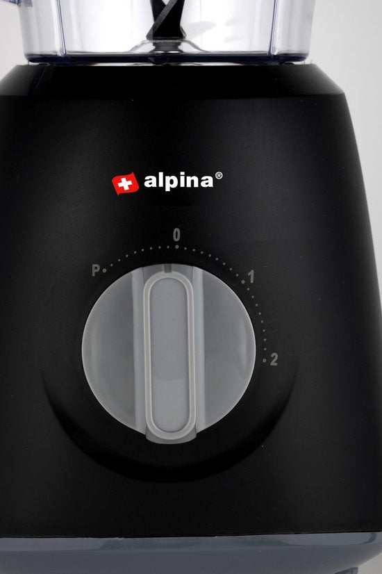 alpina Blender - 1,5 Litre - 400 Watt - Fonction Turbo - Bol en plastique - Noir
