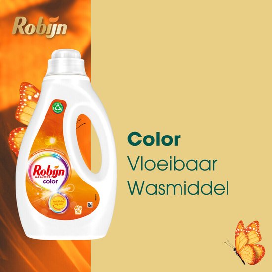 Robijn Détergent liquide - Couleur - avec 90% d'ingrédients biodégradables - 20 lavages