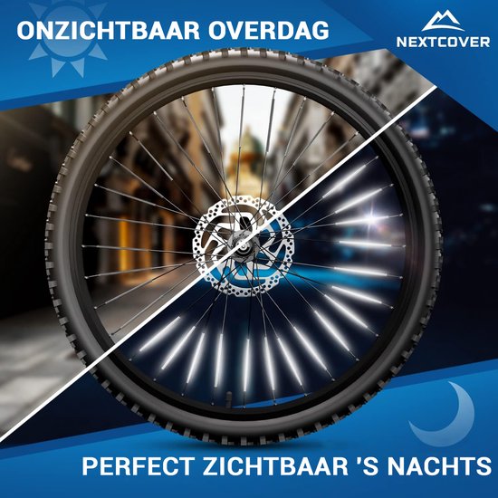 Nextcover® Spoke Reflectors Bicycle 36 Pieces - The Original - [3M Scotchlite] Maximum Visibility I Spoke Light Bicycle I Bicycle Reflectors I Alternative to cat eyes bicycle