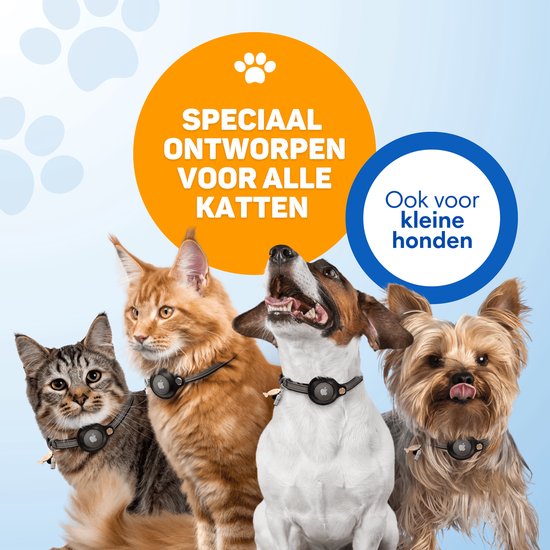 Vulpes Goods® Pets - Collier pour chat adapté à Apple AirTag - Apple Airtag Cat Collar Pro - Sûr, léger, réfléchissant et confortable - Anti-rayures et résistant à l'eau - 3 accessoires inclus - 23.5-30.5 CM - S
