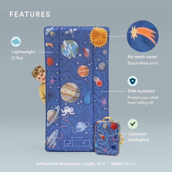 Stokke® JetKids™ Cloudsleeper - Matelas de voyage 150 cm (Space Maze)