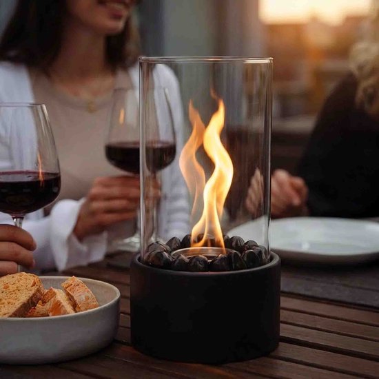 Cheminée de table Travelhawk Luxe - Cheminée d'ambiance - 480 ml - Kit d'accessoires inclus - Cheminée d'extérieur - Pour l'intérieur et l'extérieur - Cheminées au bioéthanol - Noir