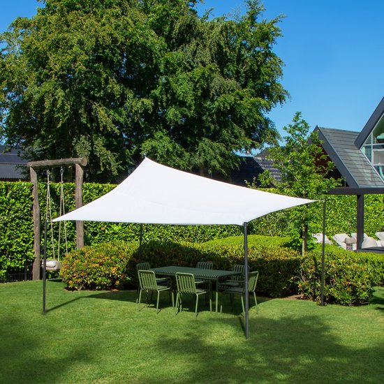 VONROC Premium Shade Cloth - Bâche - Rectangle - 400x300 cm - Déperlant - Blanc - Sac de rangement et cordon de fixation inclus