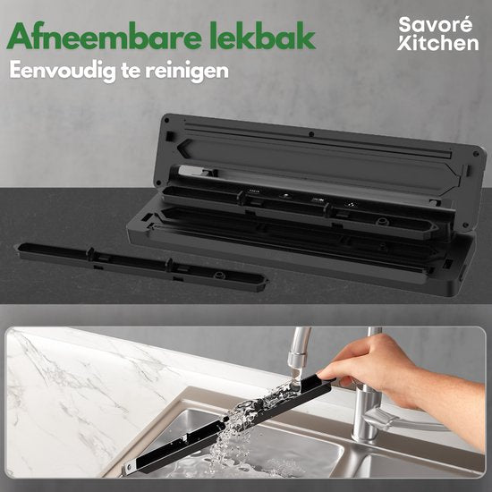 Savoré Kitchen ProSeal Vacuum Sealer with Slicer and Roller Holder - Machines sous vide - Foodsaver - Seal Device - Vacuum Sealer - Vacuum Machine