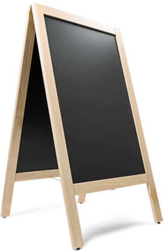 Tableau noir érable 75 x 135 cm cadre en pin - tableau publicitaire double face