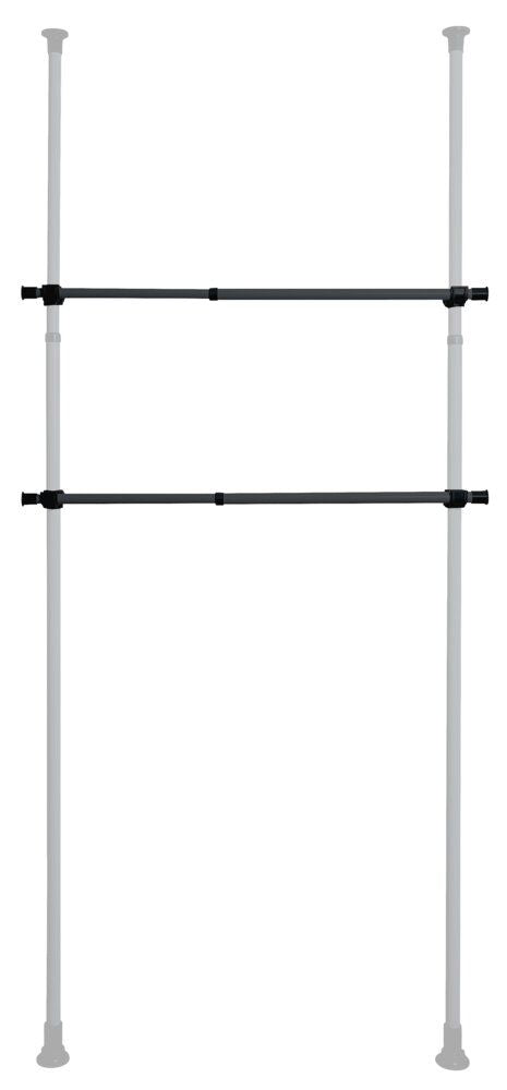 Tringles à vêtements WENKO Herkules noires - 2 pièces - Réglables de 75 à 120 cm