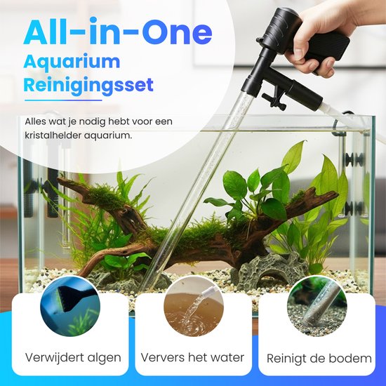 Pawesome - Aspirateur pour aquarium - Nettoyeur de fond - Nettoyeur de gravier pour aquarium - Aspirateur de fond - Sans pile