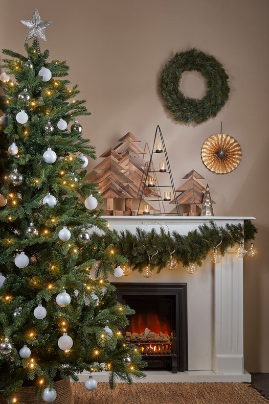 Black Box Trees Brampton Artificial Christmas Tree with LED Lights - H215 x Ø142 cm - Vert