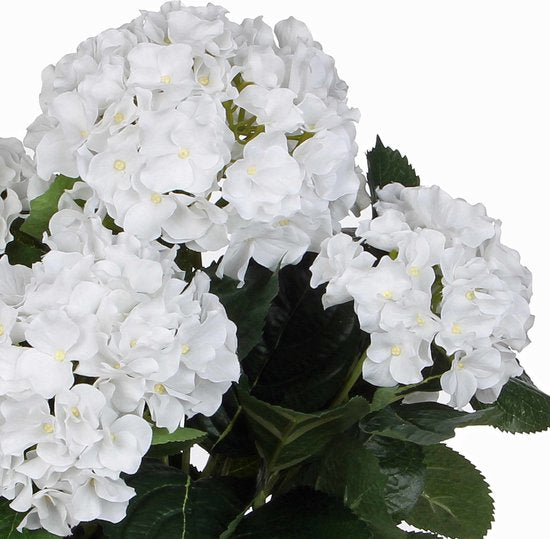 Mica Decorations Plante artificielle Hortensia - blanche - 45 cm - en pot - Plantes artificielles/fausses plantes