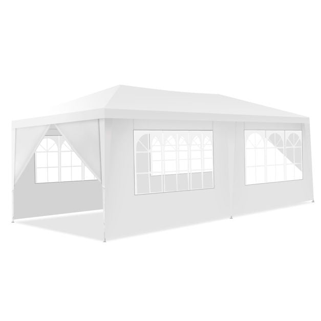 Tente de réception pour pavillon de jardin COAST - 2,5 m - 6 x 3 x 2,5 m - acier/PE - Blanc