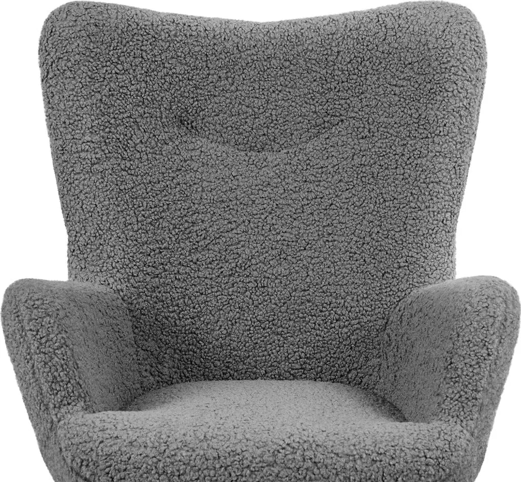 Yaheetech Wingback Chair - Tabouret - 70 x 67,5 x 97,5 cm - Gris