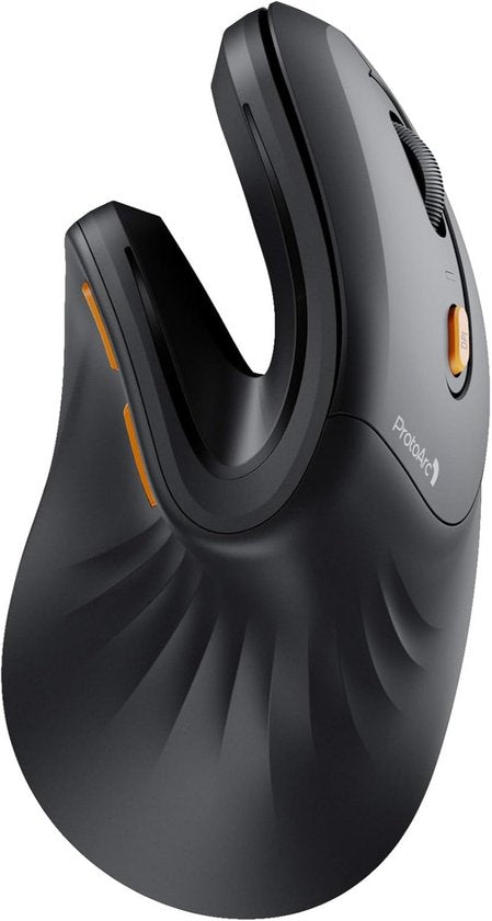 Souris verticale ergonomique – Souris ergonomique sans fil – Bluetooth et 2,4 GHz – Rechargeable via USB-C – Compatible avec 3 appareils – DPI réglable – Silencieuse – Noire (pour droitiers)