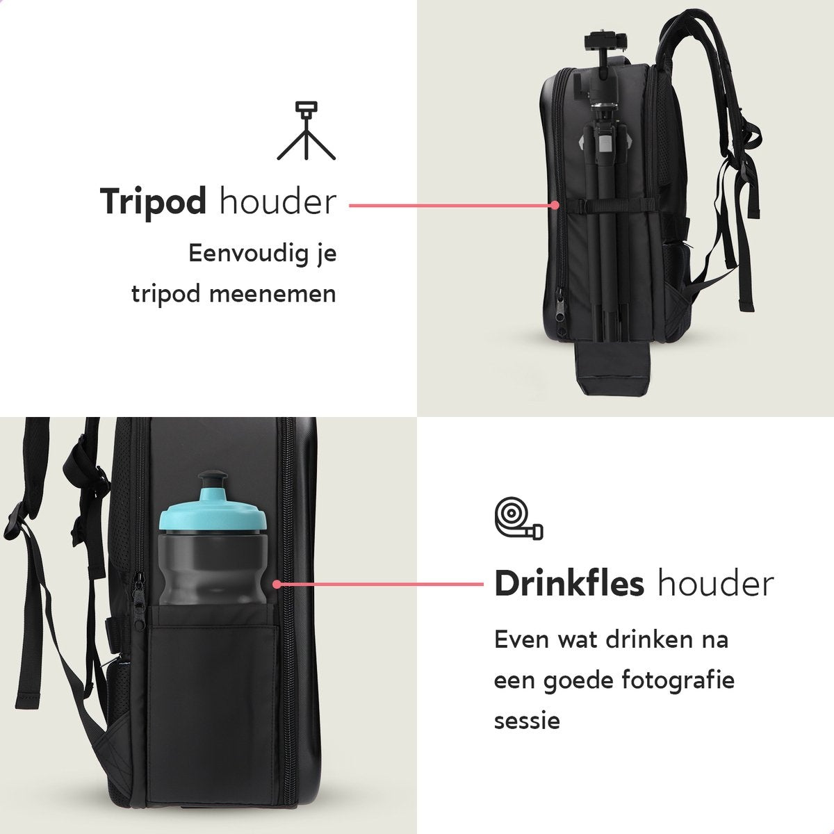 ONYX Sacoche pour appareil photo avec compartiment pour ordinateur portable - Sac à dos pour appareil photo SLR - Résistant aux éclaboussures - Drones - Sac de voyage rigide