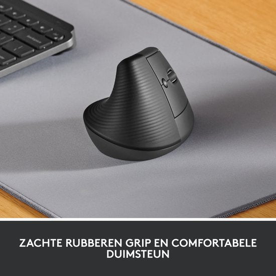 Logitech Lift - Souris ergonomique verticale - Pour droitiers - Gris foncé