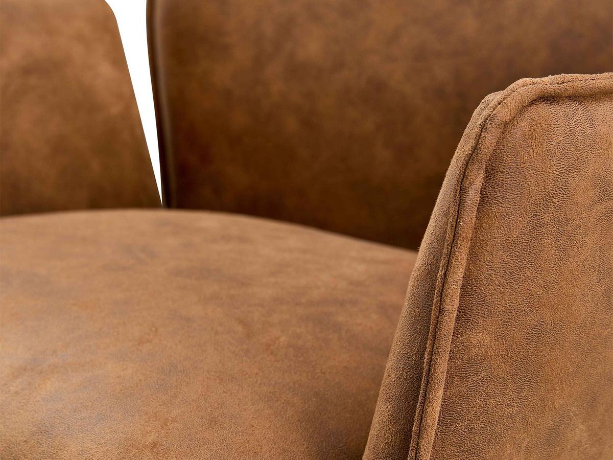 Chaise de bureau Jill en microfibre - Cognac - Lot de 2