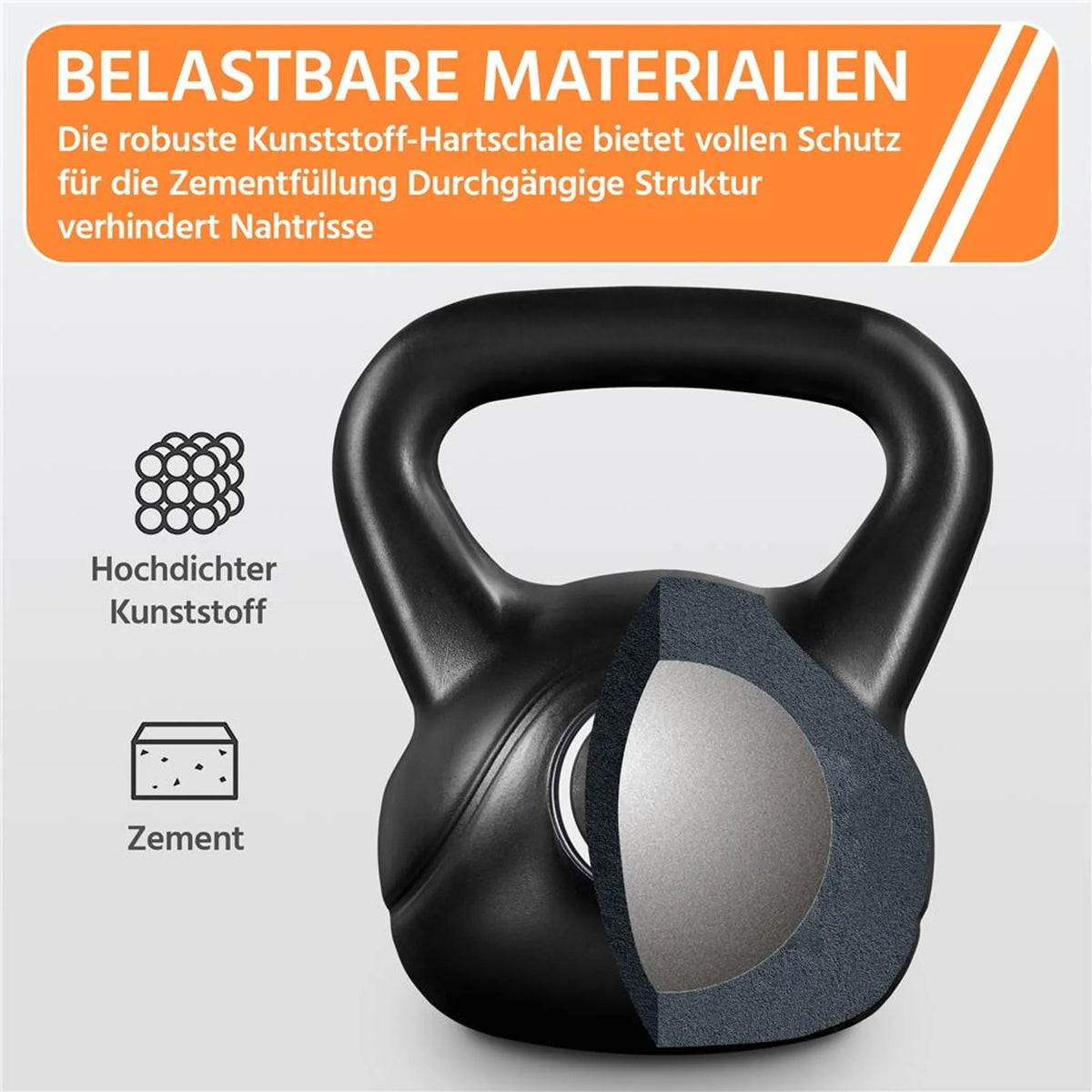 Kettlebell Yaheetech 6 kg – Noir – 22,5 × 19,5 × 26 cm