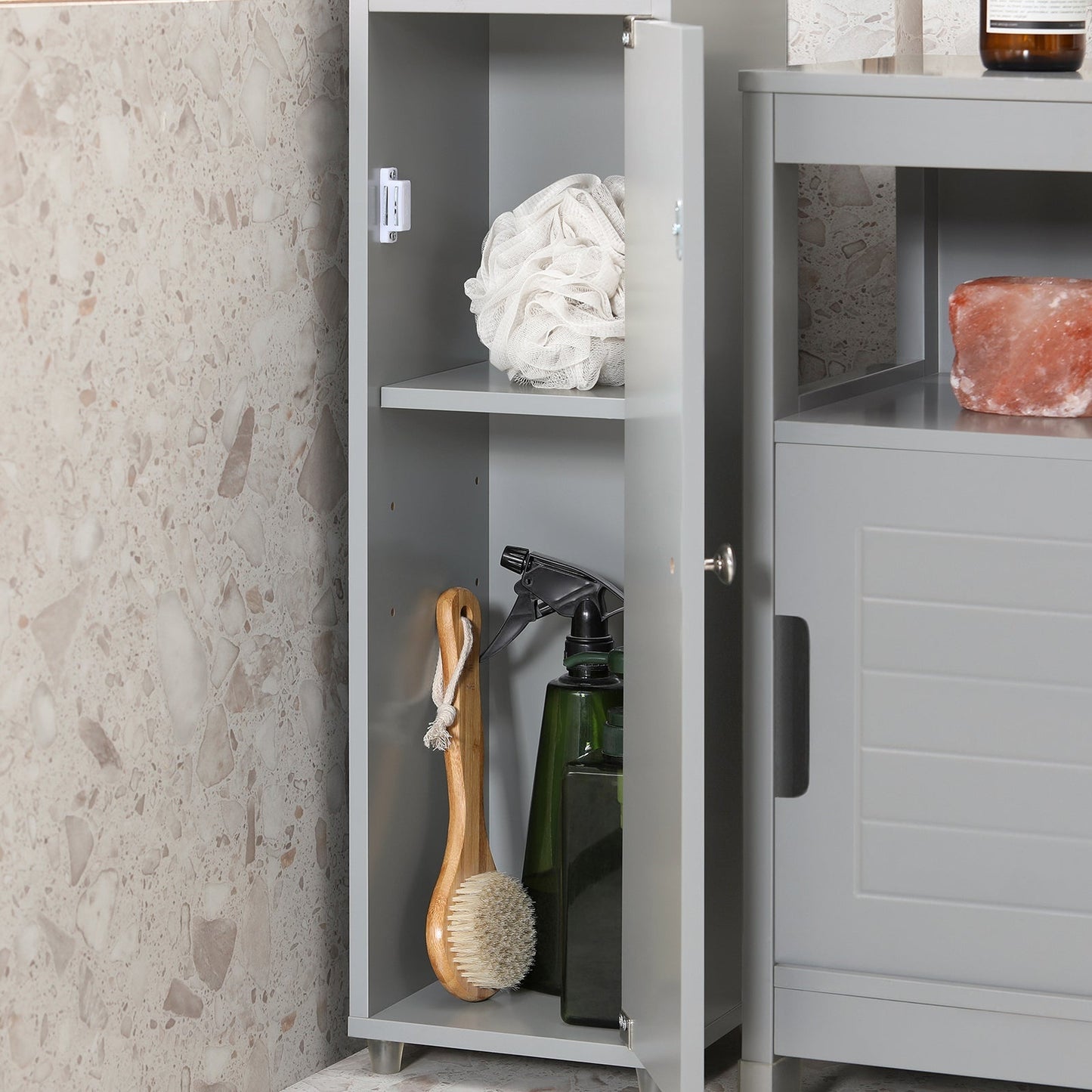 Meuble colonne de salle de bain - SoBuy - Armoire de salle de bain - 20 x 20 x 180 cm - Gris