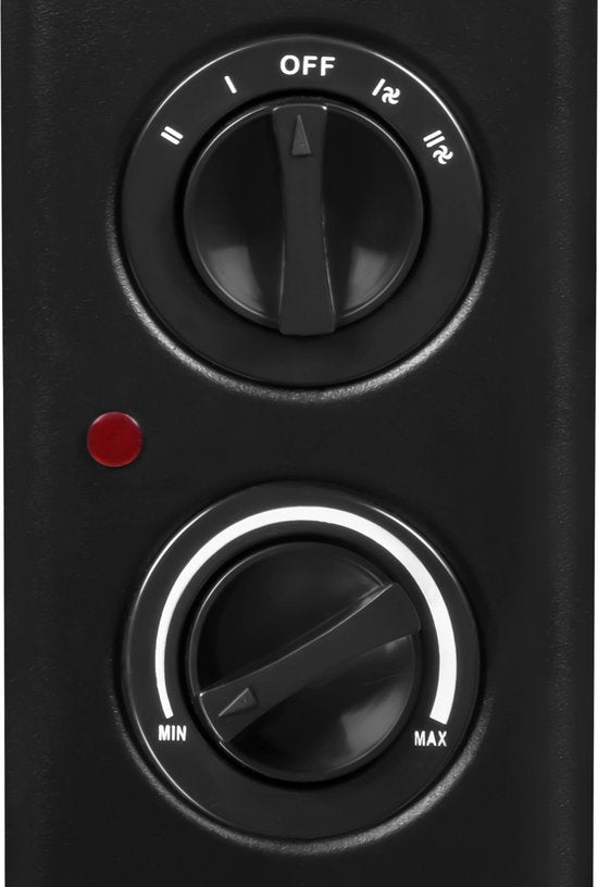 VONROC Chauffage électrique - Convecteur avec ventilateur de radiateur intégré - 2 réglages : 1250W/2000W - Thermostat réglable - Chauffe les pièces jusqu'à 24m2 - Design moderne - Noir