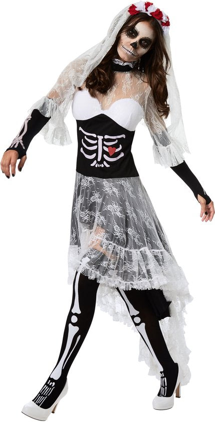 Dressforfun Creepy skeleton bride XXL - déguisement halloween dress up partywear carnaval costume carnaval party dress - 302009