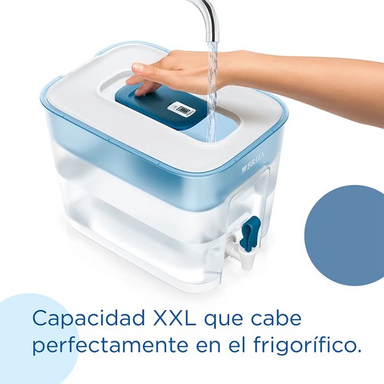 Distributeur d'eau BRITA Flow - 8,2 L – Grande capacité, spécialement conçu pour les familles - Avec 1 cartouche MAXTRA PRO Pure Performance – Emballage durable